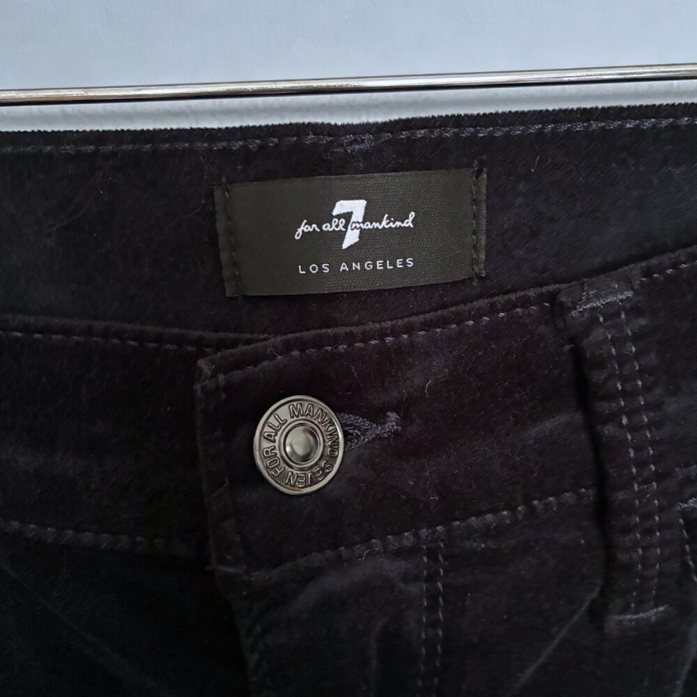 7 for all Mankind Midnight Navy Velvet The High Waist Ankle Skinny Jeans Sz 29 - Picture 5 of 5